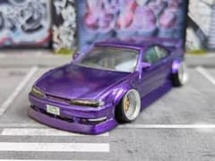 ホットウィールカスタム 日産 S14 シルビア フルエアロ☆深リム☆トミカ改造j ホットウィールカスタム 日産 S14 シルビア フルエアロ☆深リム