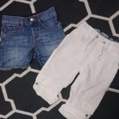 *りょう*様専用/BabyGap★H&M★デニムとホワイトカーゴパンツ2点セットのサムネイル