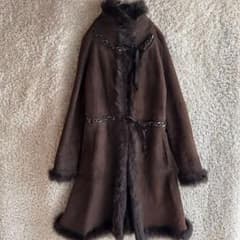 美品☆》ヒロココシノ プルミエ ムートンコート HIROKO KOSHINO