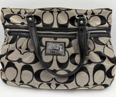 COACH ポピー シグネチャー トートバッグ ブラック A4収納可能 COACH コーチ ポピー シグネチャー バッグ A4収納可 黒 - メルカリ