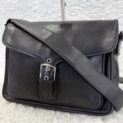 COACH オールドコーチ レザー ショルダーバッグ ブラック ヴィンテージのサムネイル