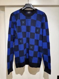 希少モデル! 美USED ANEW GOLF メンズ ダミエ柄刺繍ロゴニット 希少モデル! 美USED ANEW GOLF メンズ ダミエ柄刺繍ロゴニット - メルカリ