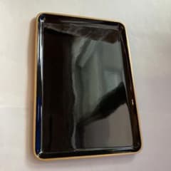 グラノーラ様専用:切手盆八寸　紀州漆器　黒に金縁有り(高級品)のサムネイル
