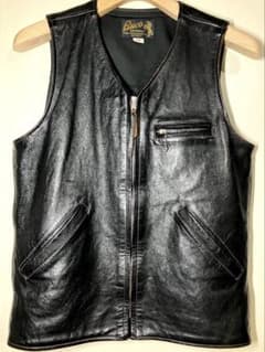 リアルマッコイズ Buco ブラックレザー ベスト 36 馬革 ホースハイド