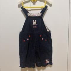 MIKI HOUSE デニム オーバーオール うさぎ 刺繍 100のサムネイル