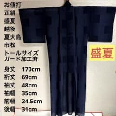 お値打 トールサイズ】盛夏 越後 夏大島 盛夏 裄丈69 身丈170 - メルカリ