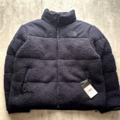 ノースフェイス シェルパ ヌプシ ボア グースダウンジャケット 紺 XL