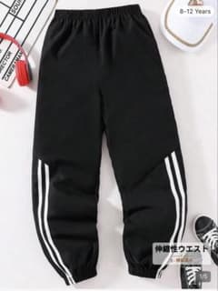 SHEIN 黒ラインパンツ ブラックのサムネイル