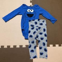 セサミストリート クッキーモンスター ロンパース ズボン ベビー服 6-9Mのサムネイル