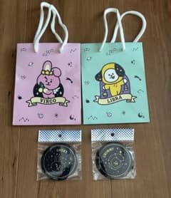 BT21 캔 배지 첨부 미니 핸드백 가방 CHIMMY COOKY 세트
