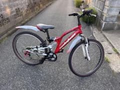 美品 ジュニア向け 自転車26インチ ASAHI FU15-24C-4 赤 - メルカリ