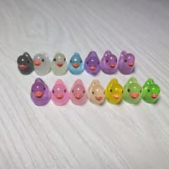カラフル　アヒルミニチュアフィギュア14個セットのサムネイル