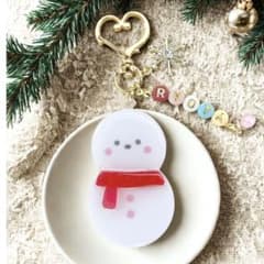 NO.3 雪だるまチャーム　名前入り　赤　レッド　SnowManのサムネイル