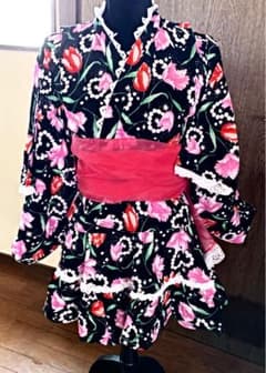 【美品】おしゃれ女の子　浴衣のサムネイル