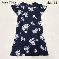 美品】大きいサイズ✨ローズティアラ 花柄シフォンワンピース