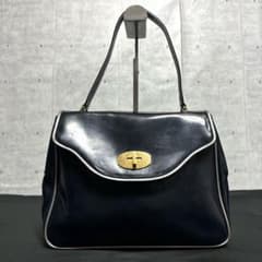 良品】HAMANO 濱野 ネイビー パテントレザー ゴールド金具 