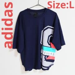 adidas STELLASPORT メッシュTシャツ ネイビー Lサイズ - メルカリ