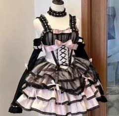 ゴスロリ・ロリータドレス 黒とピンク　新品　衣装のサムネイル