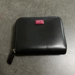 agnes b. アニエスベー 二つ折り財布 バイカラー ブラック ワイン