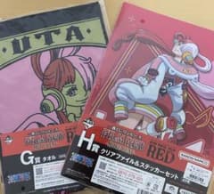 ワンピース　一番くじ　G賞　H賞　ウタ　タオル　クリアファイル　ステッカー　新品のサムネイル