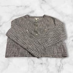 H&M ツイード ノーカラージャケット XLのサムネイル