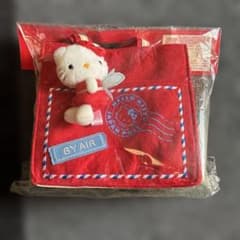 ハローキティ エアメール風バッグ ぬいぐるみ付きのサムネイル