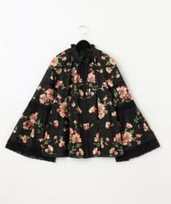 極美品 グレースコンチネンタル 長袖 ブラウス 花柄 刺繍 インド製 36