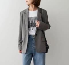 Spick and Span ラメウールジャケット グレー スピックアンドスパン 