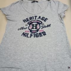 TOMMY HILFIGER ロゴ刺繍 Tシャツ グレー