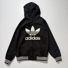 adidas トレフォイル フード ジャケット 黒 ブラック スキーウェア