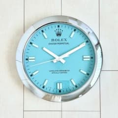 ロレックス 販促品　オイパペ ティファニーブルー 掛け時計 新品未使用 ロレックス 販促品 オイパペ ティファニーブルー 掛け時計 新品未使用