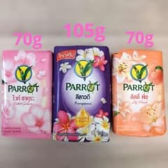 タイ PARROT 石鹸 (フランジパニ ホワイトサクラ リリーピーチ ) 3点