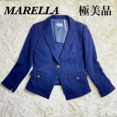 【極美品】MARELLA テーラードジャケット　金飾りボタン背抜き花柄ストレッチのサムネイル