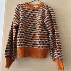 B:MING by BEAMS チェック柄ニット オレンジ系のサムネイル