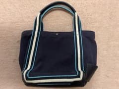 ANYA HINDMARCH キャンバス トートバッグ ネイビーのサムネイル