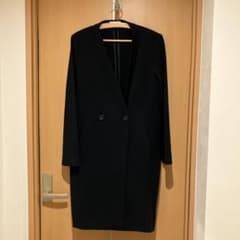 plstプラステブラックノーカラージャケットコートのサムネイル