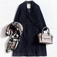 美品✨レサージュ ラムウール SUPER100's ダブルブレストロングコート