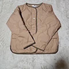 【美品】FUJY ひょうたんキルティングジャケット M ベージュ ノーカラー