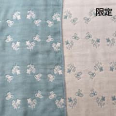 6重ガーゼ fuwara 限定 みつばち スモークターコイズ 膝掛けサイズ