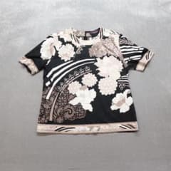 LEONARD FASHION 半袖カットソー LEONARD 日本製 A1460 半袖 カットソー XL 黒 花柄 - メルカリ
