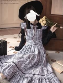 manusmachina 黒白格子柄のお嬢様ジャンパースカートのサムネイル