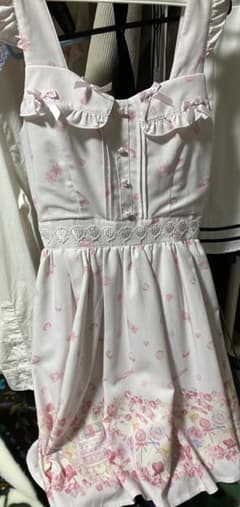 リズリサ 子猫のキャンディワゴン柄ジャンスカ ラベンダー サイズ2