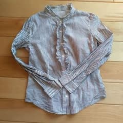 THE SCOTCH HOUSEスコッチハウス　ストライプ　フリルシャツのサムネイル