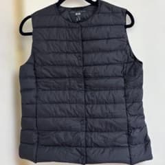 美品　UNIQLO ウルトラライトダウン　ベスト　ブラック　Lのサムネイル