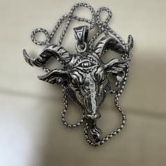 【存在感抜群】ゴシック 悪魔 ヤギ ヘッド ネックレスのサムネイル