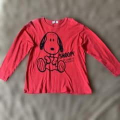 SNOOPY 長袖 カットソー レッド M 年代物 レアロンT ヴィンテージ風