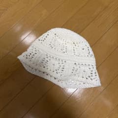GU 透かし編み バケットハット ホワイト