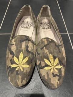 BOW-TIE スリッポン カモフラージュ 6.5 刺繍大麻柄　オペラ　カクテルのサムネイル