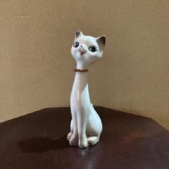 ビンテージ シャム猫 昭和レトロ 陶器製 置物 - メルカリ