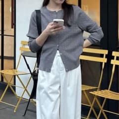 LOUNIE ルーニィ ケーブルニットカーディガン グレー フリーサイズのサムネイル